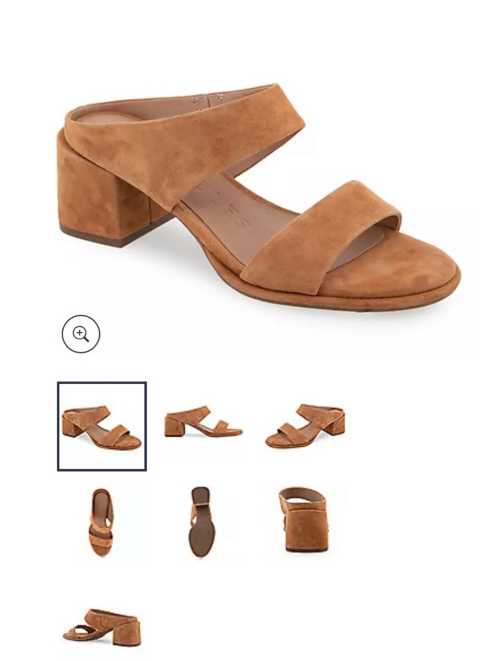 AEROSOLES ‘Nika’ Tan Suede Block Heel Slide Sandal